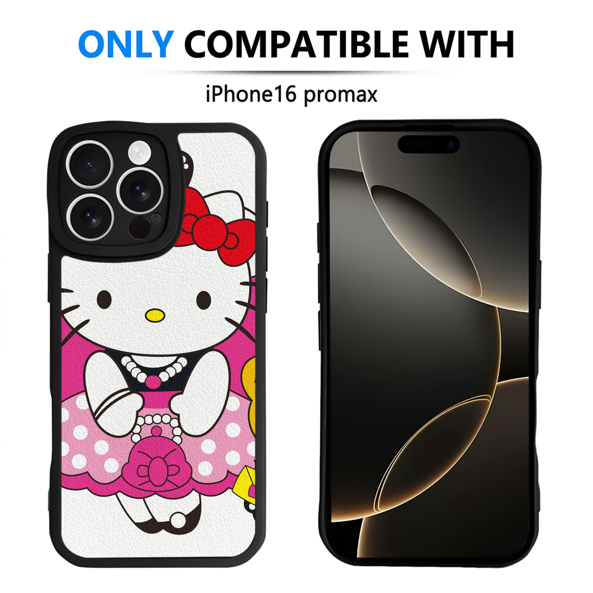 （画像用） Hello Kitty ハローキティ 【iPhone 16シリーズ対応】シリコンスマホケース（レザー調） 材質：シリコン
